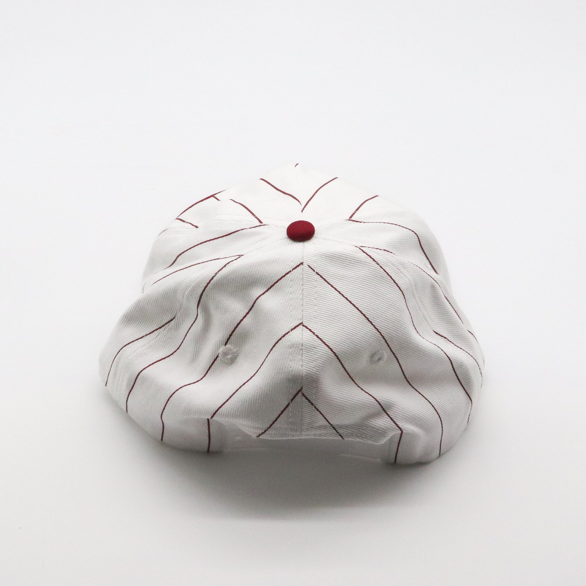 Cotton Two-Tone 5 Panel - Burgundy Pin Stripe