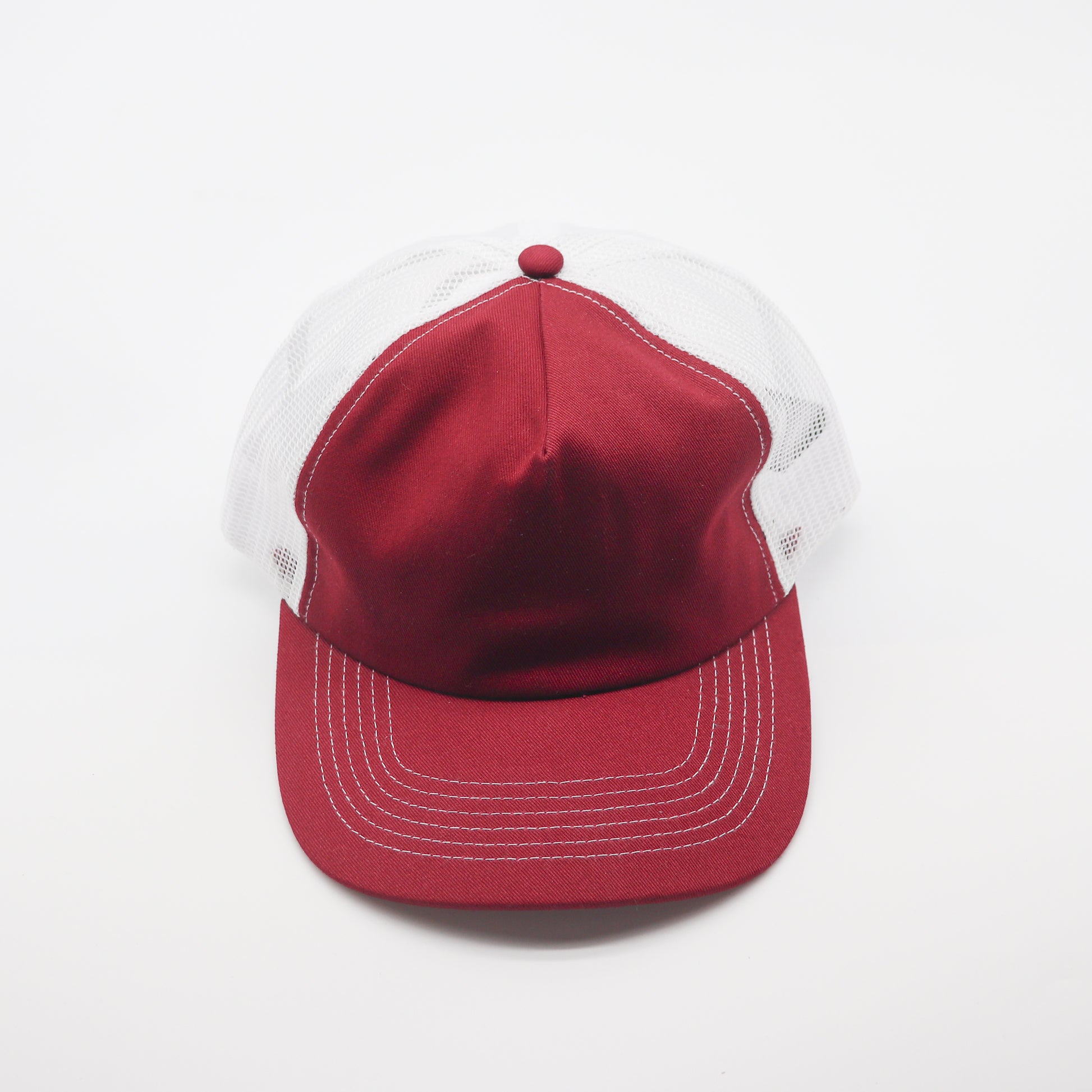 5 Panel Trucker - White & Burgundy