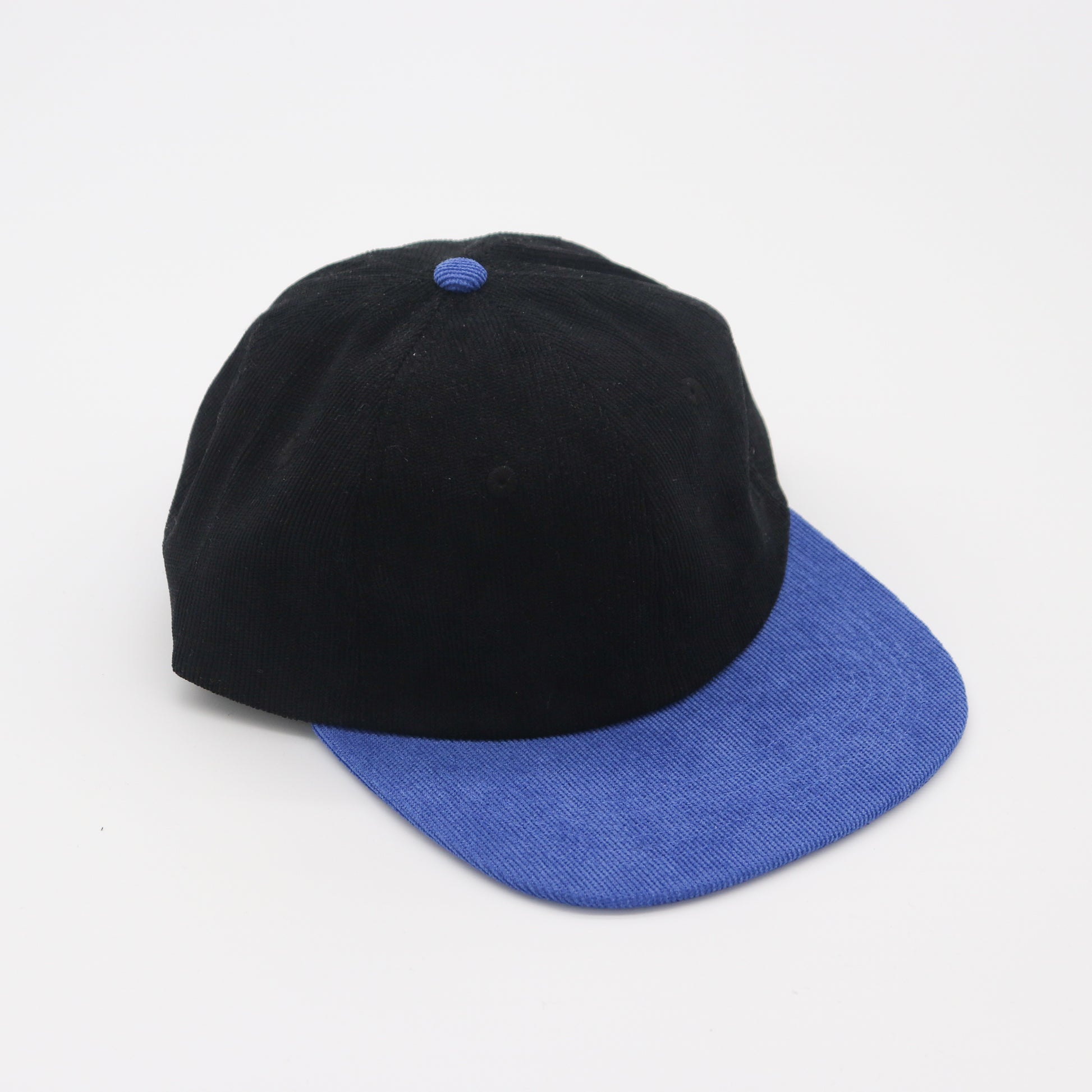 Corduroy Two-Tone 6 Panel - Black & Royal Blue