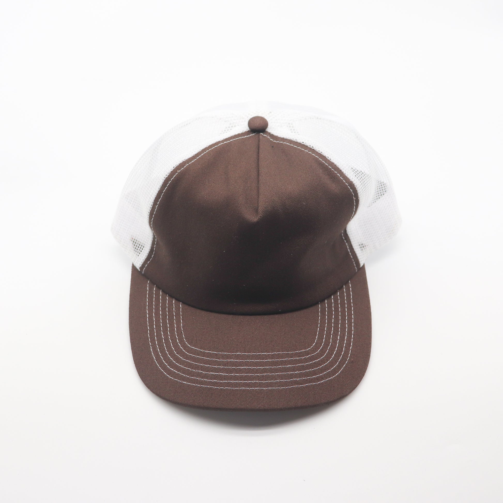 5 Panel Trucker - White & Brown