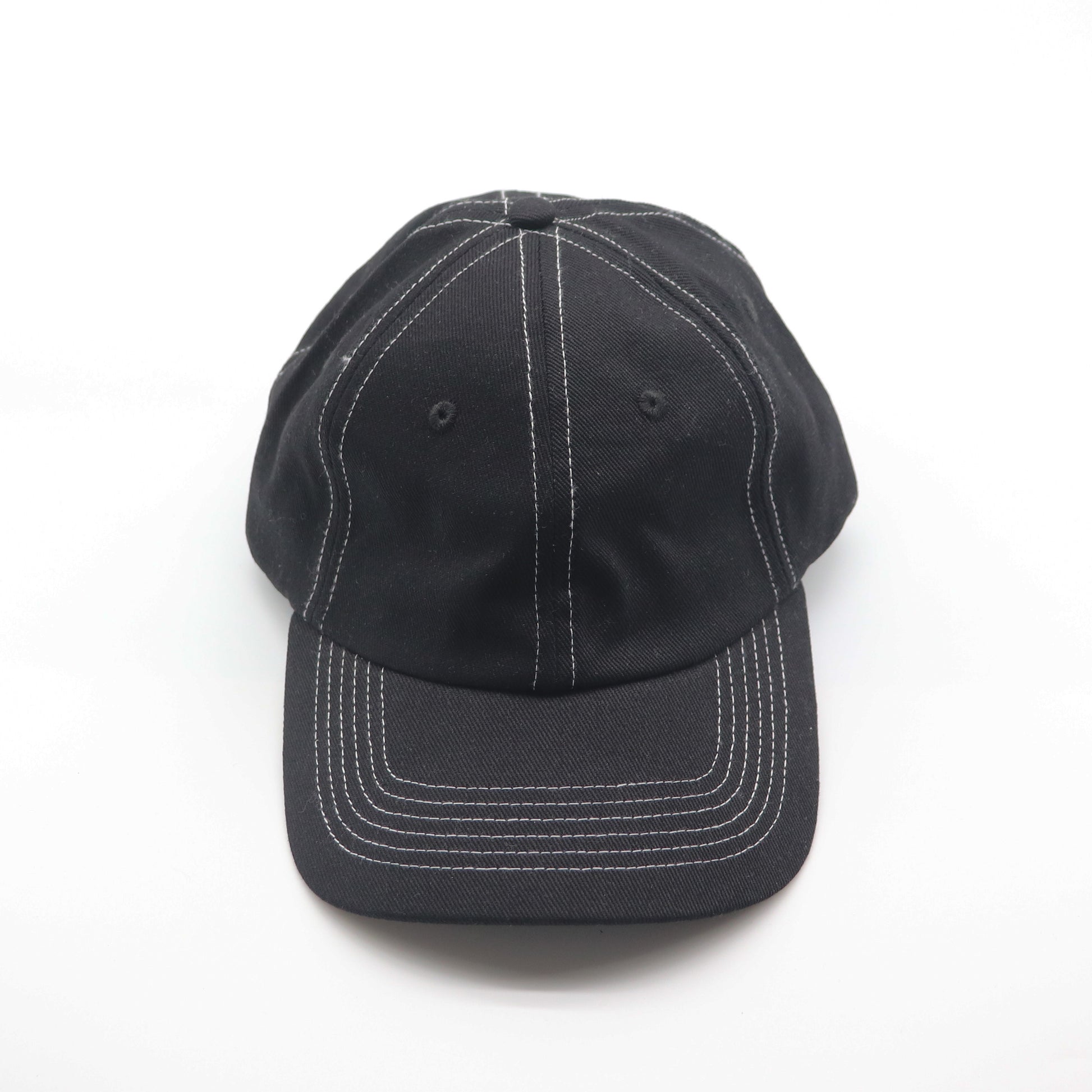 Cotton Dad Hat - Black Contrast Stitched