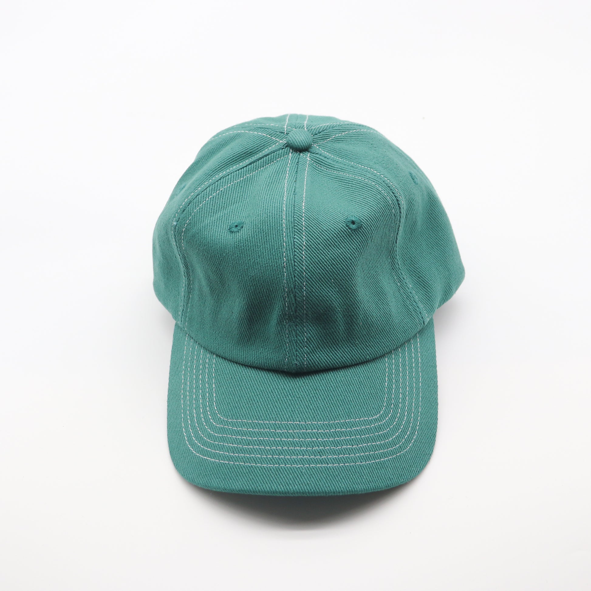 Cotton Dad Hat - Green Contrast Stitched