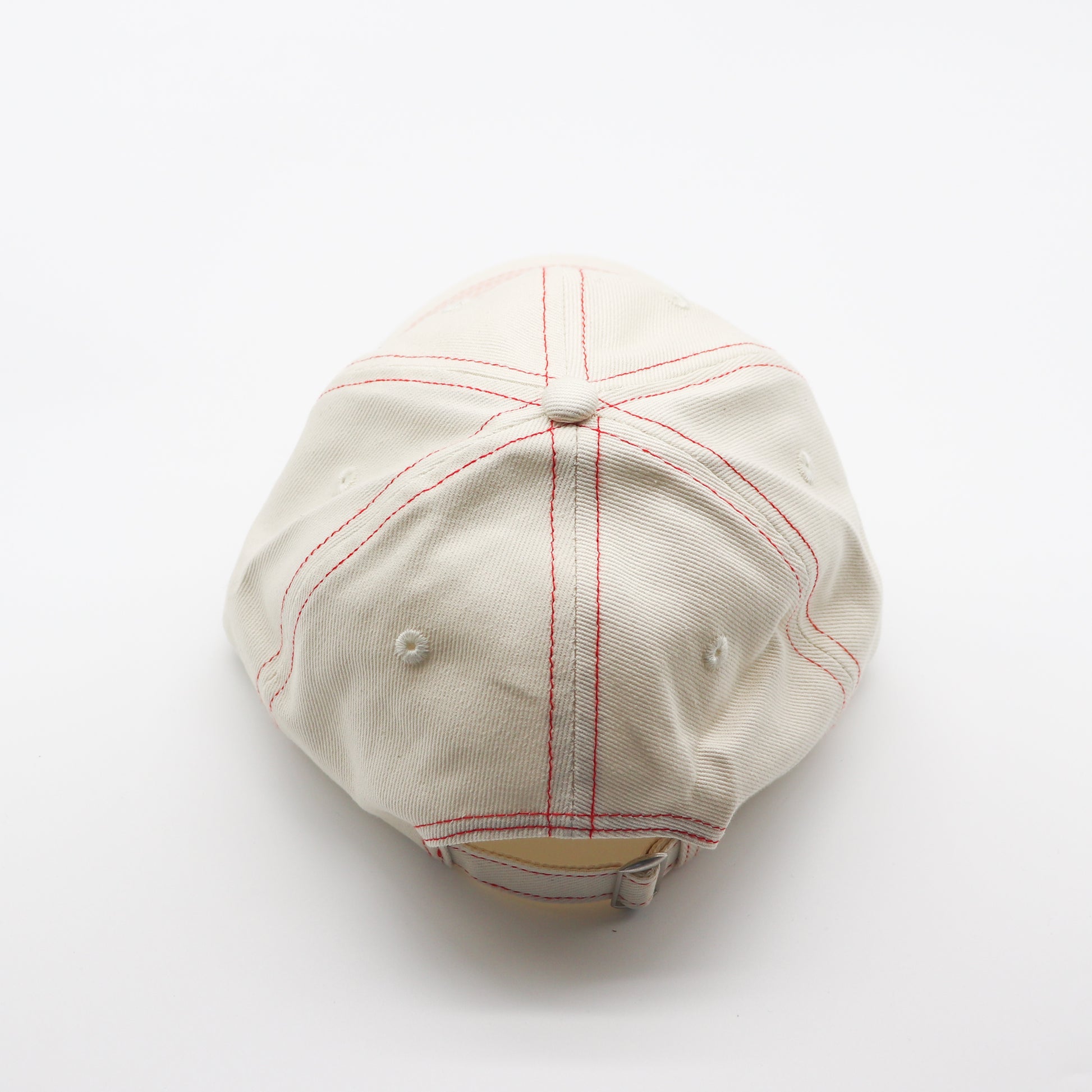 Cotton Dad Hat - Off-White Contrast Stitched