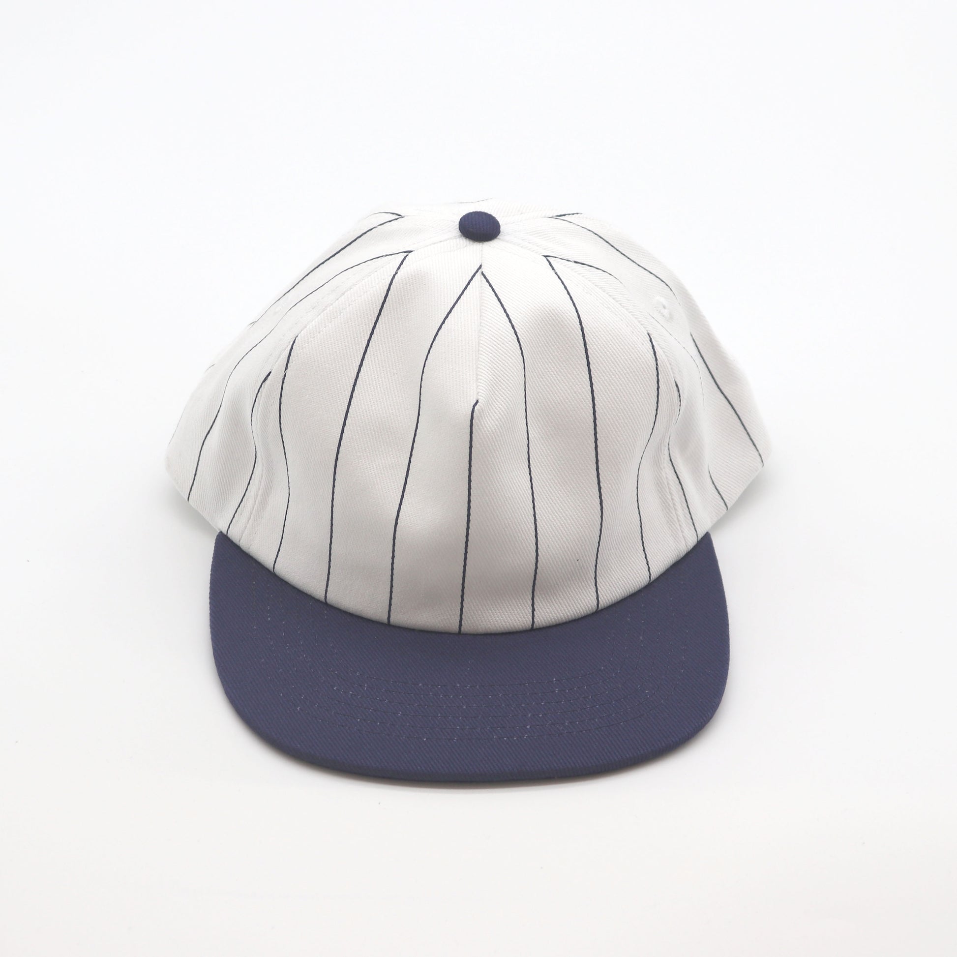 Cotton Two-Tone 5 Panel - Navy Pin Stripe