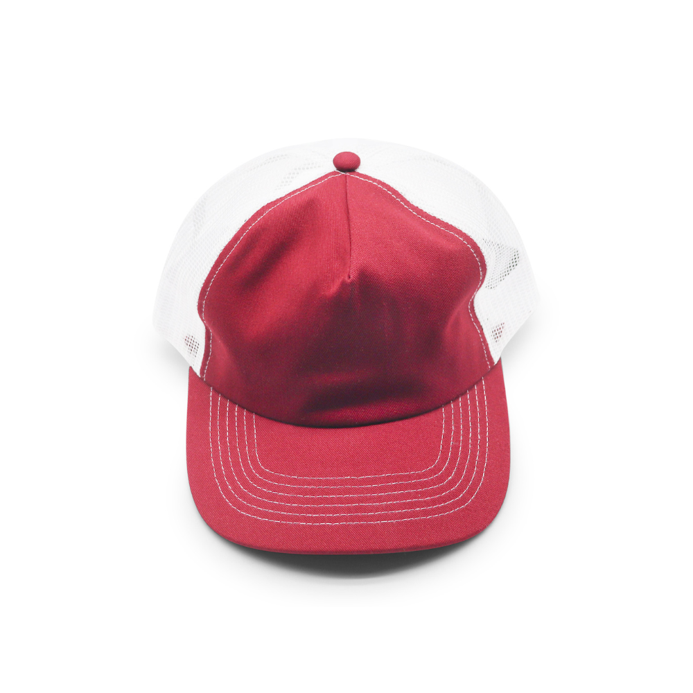 5 Panel Trucker - White & Burgundy