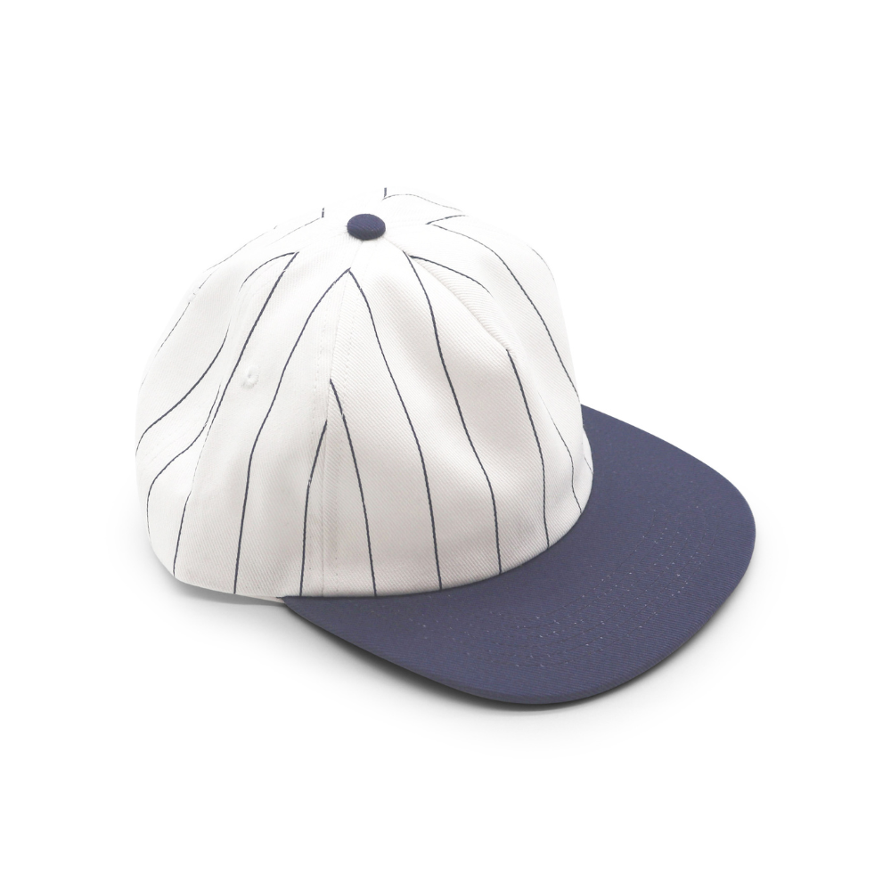 Cotton Two-Tone 5 Panel - Navy Pin Stripe