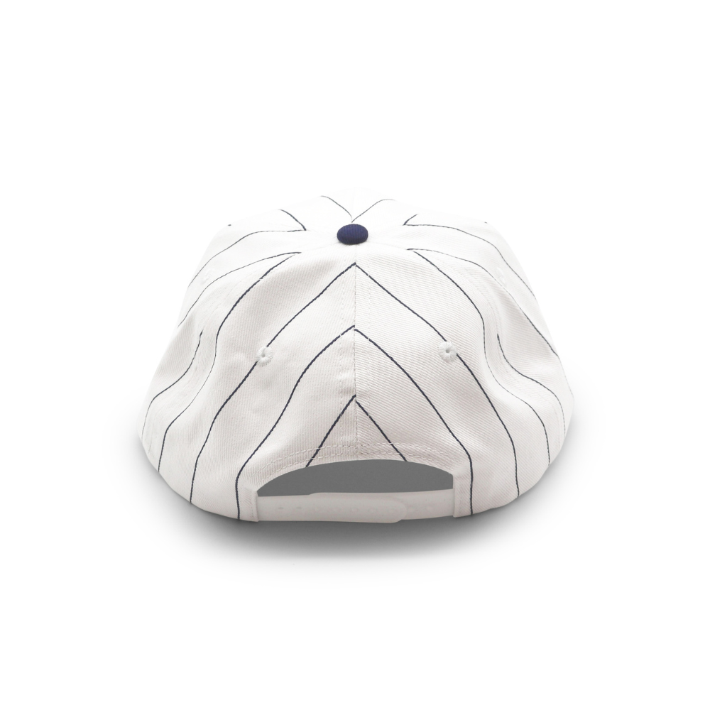 Cotton Two-Tone 5 Panel - Navy Pin Stripe