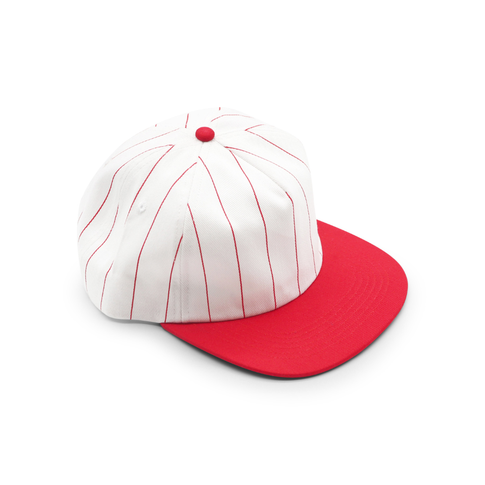 Cotton Two-Tone 5 Panel - Red Pin Stripe