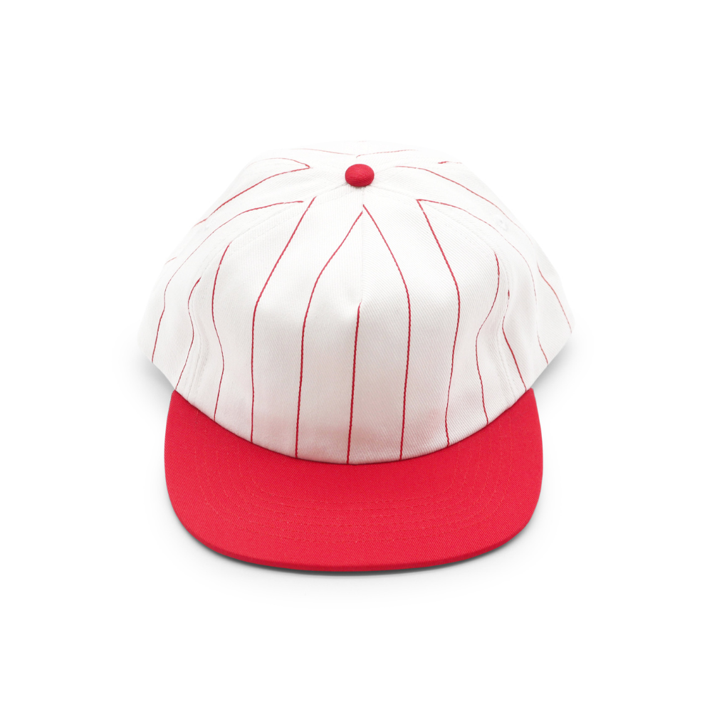 Cotton Two-Tone 5 Panel - Red Pin Stripe