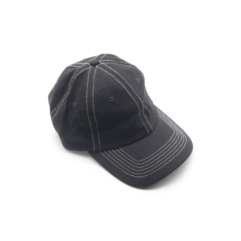 Cotton Dad Hat - Black Contrast Stitched