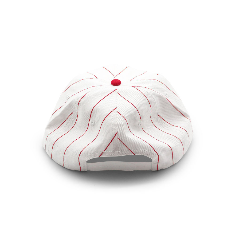 Cotton Two-Tone 5 Panel - Red Pin Stripe