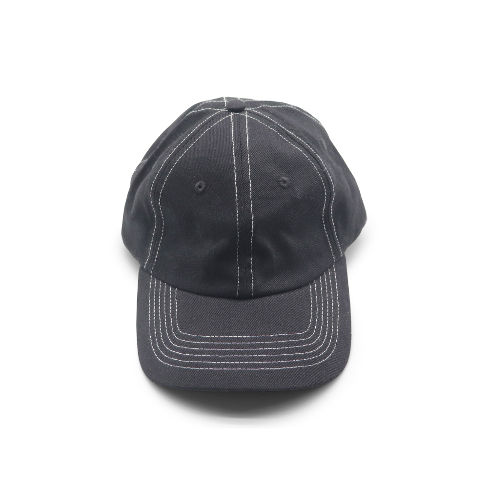 Cotton Dad Hat - Black Contrast Stitched