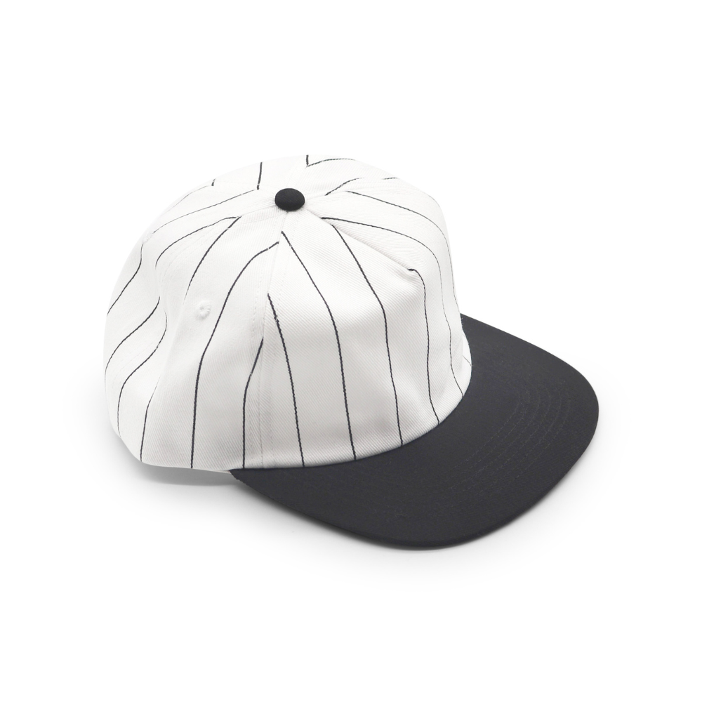 Cotton Two-Tone 5 Panel - Black Pin Stripe
