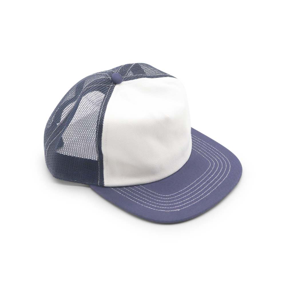 5 Panel Trucker - Navy & White
