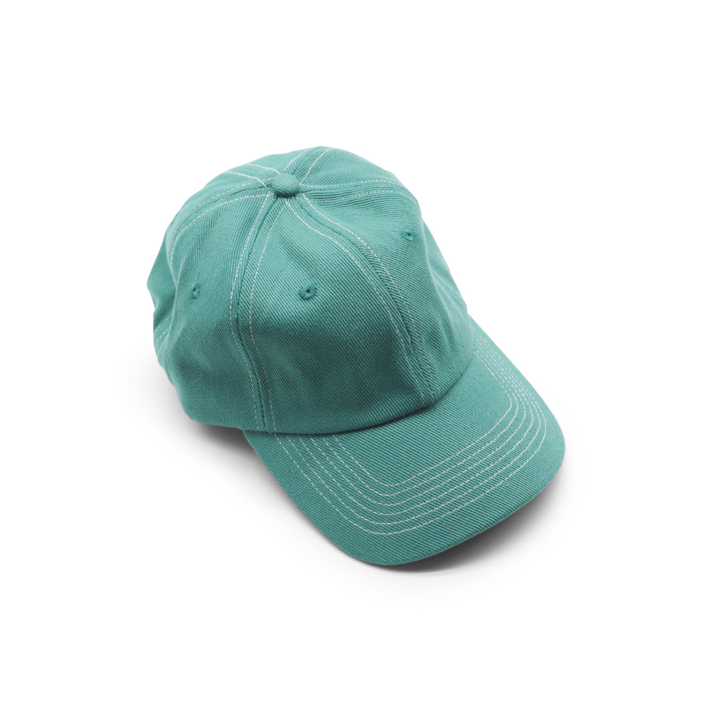 Cotton Dad Hat - Green Contrast Stitched