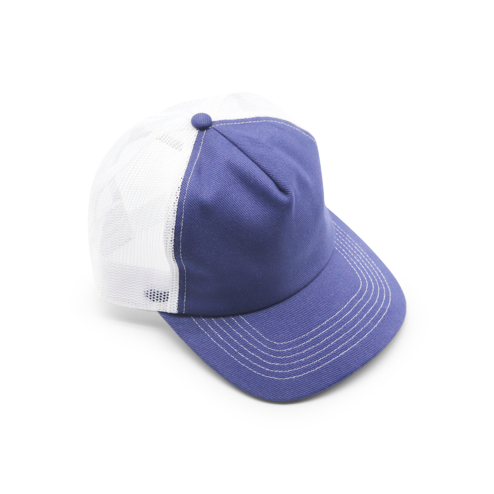 5 Panel Trucker - White & Navy