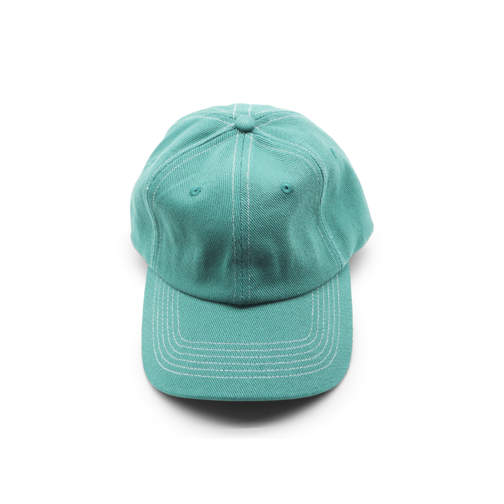 Cotton Dad Hat - Green Contrast Stitched