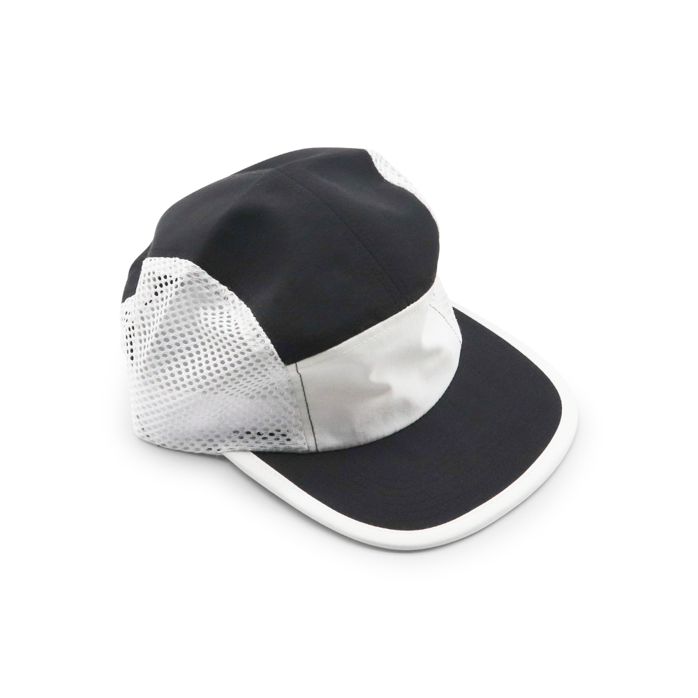 Nylon Camper 5 Panel - White & Black