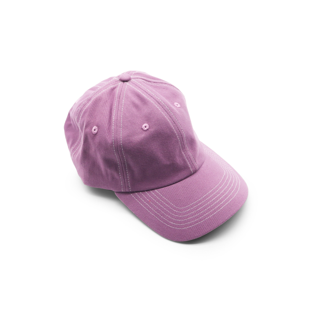 Cotton Dad Hat - Purple Contrast Stitched