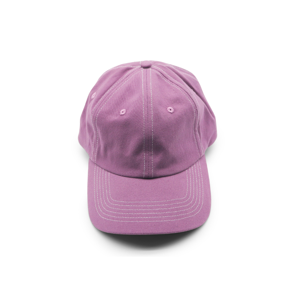 Cotton Dad Hat - Purple Contrast Stitched