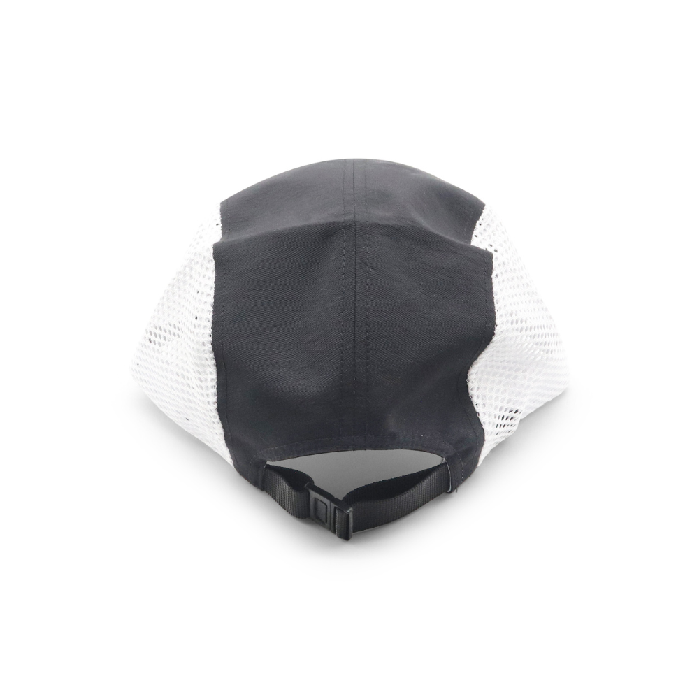 Nylon Camper 5 Panel - White & Black