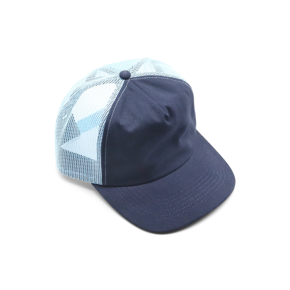 5 Panel Trucker - Navy & Light Blue