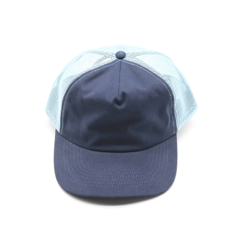 5 Panel Trucker - Navy & Light Blue