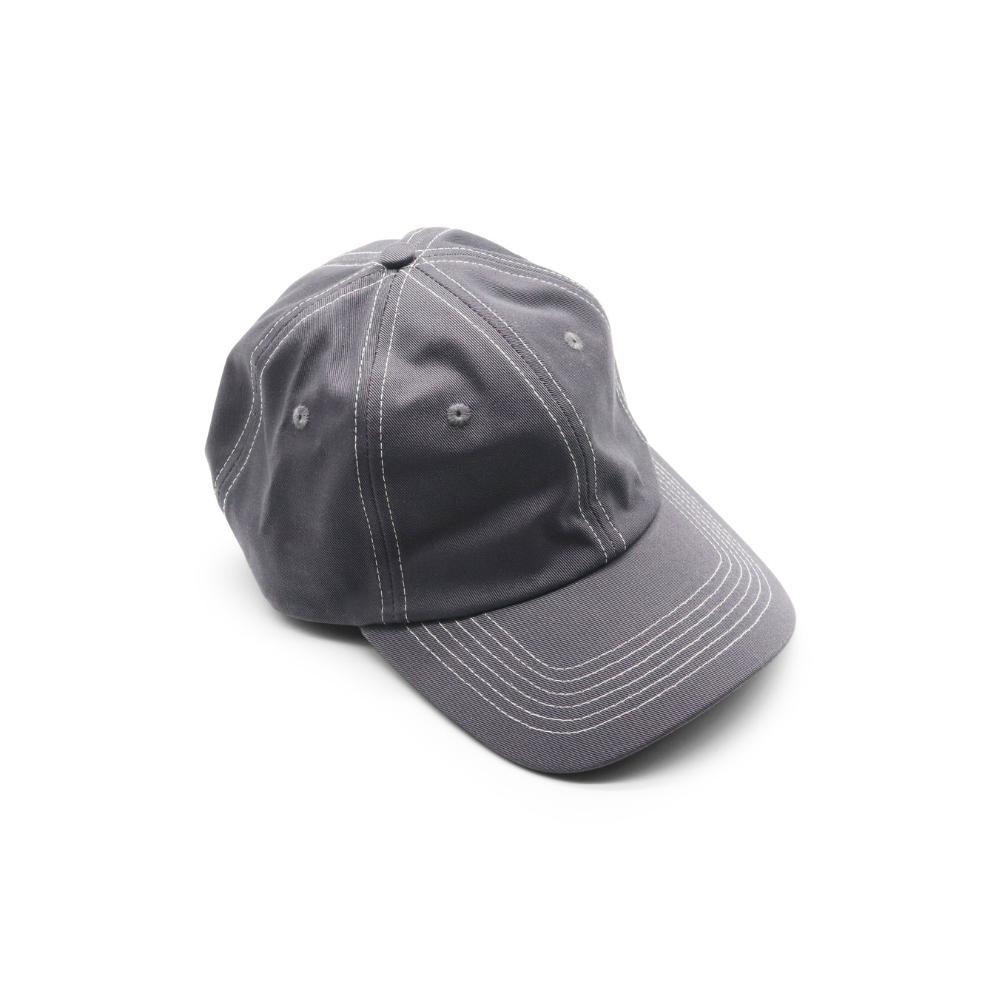 Cotton Dad Hat - Charcoal Contrast Stitched