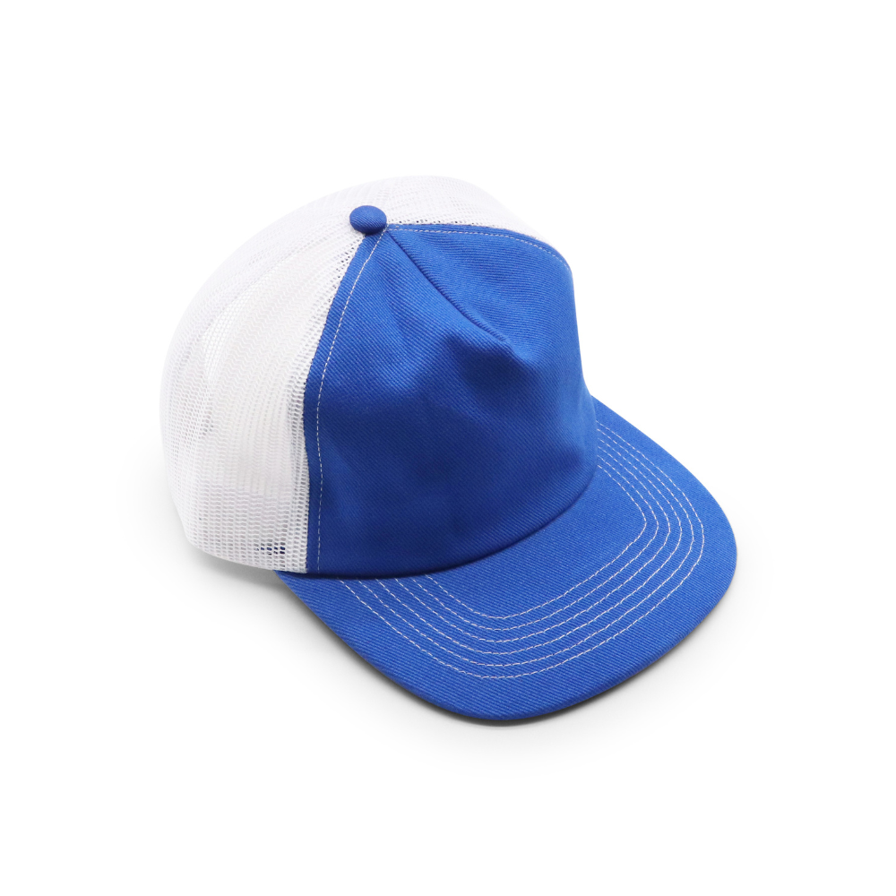 5 Panel Trucker - White & Royal Blue
