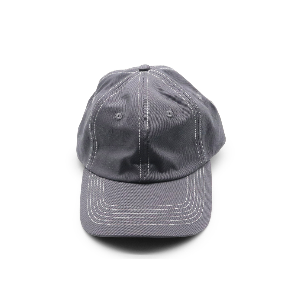 Cotton Dad Hat - Charcoal Contrast Stitched