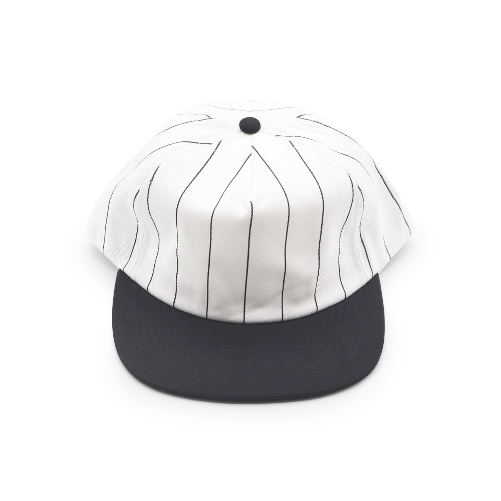 Cotton Two-Tone 5 Panel - Black Pin Stripe