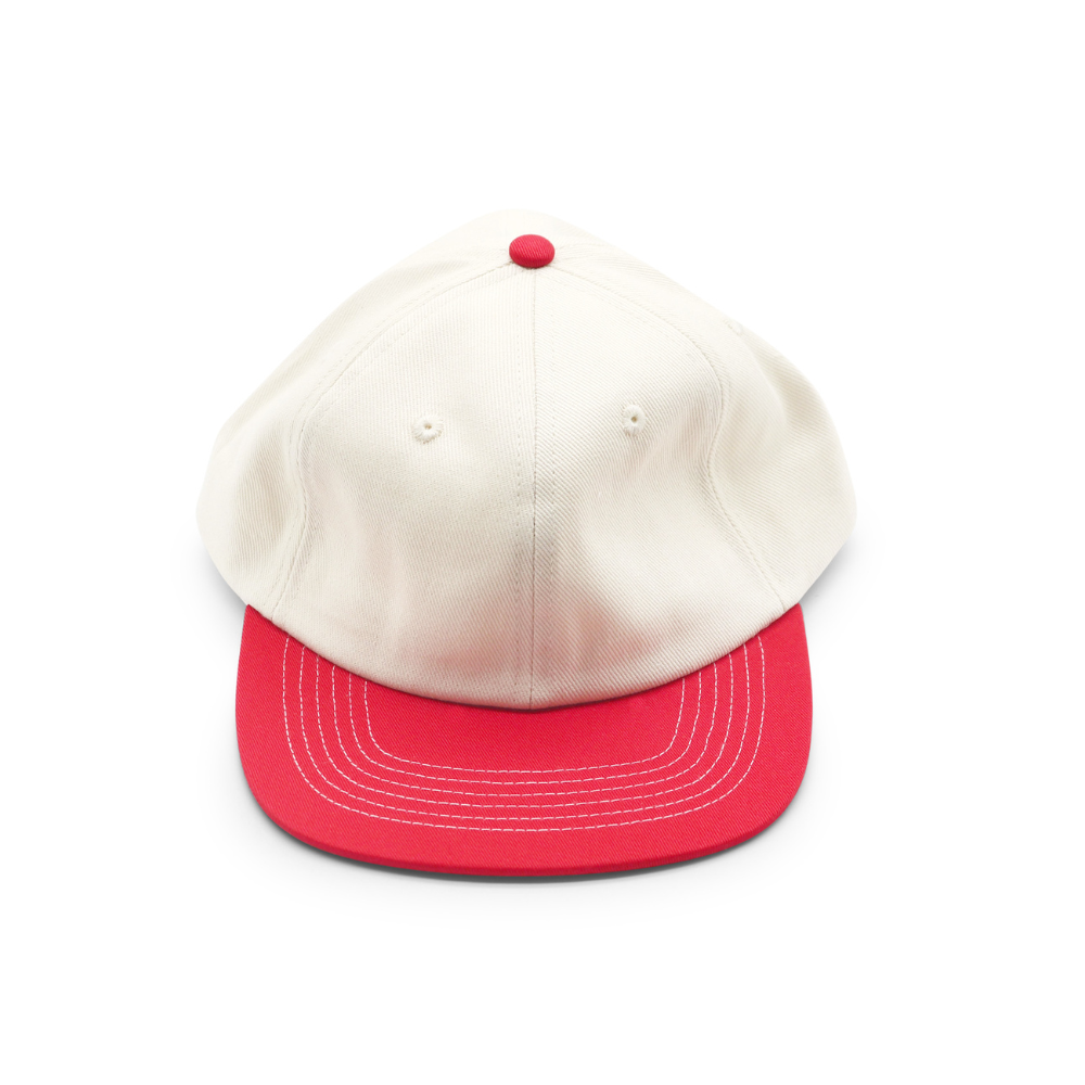 Cotton Two-Tone 6 Panel - Red Contrast Stitched