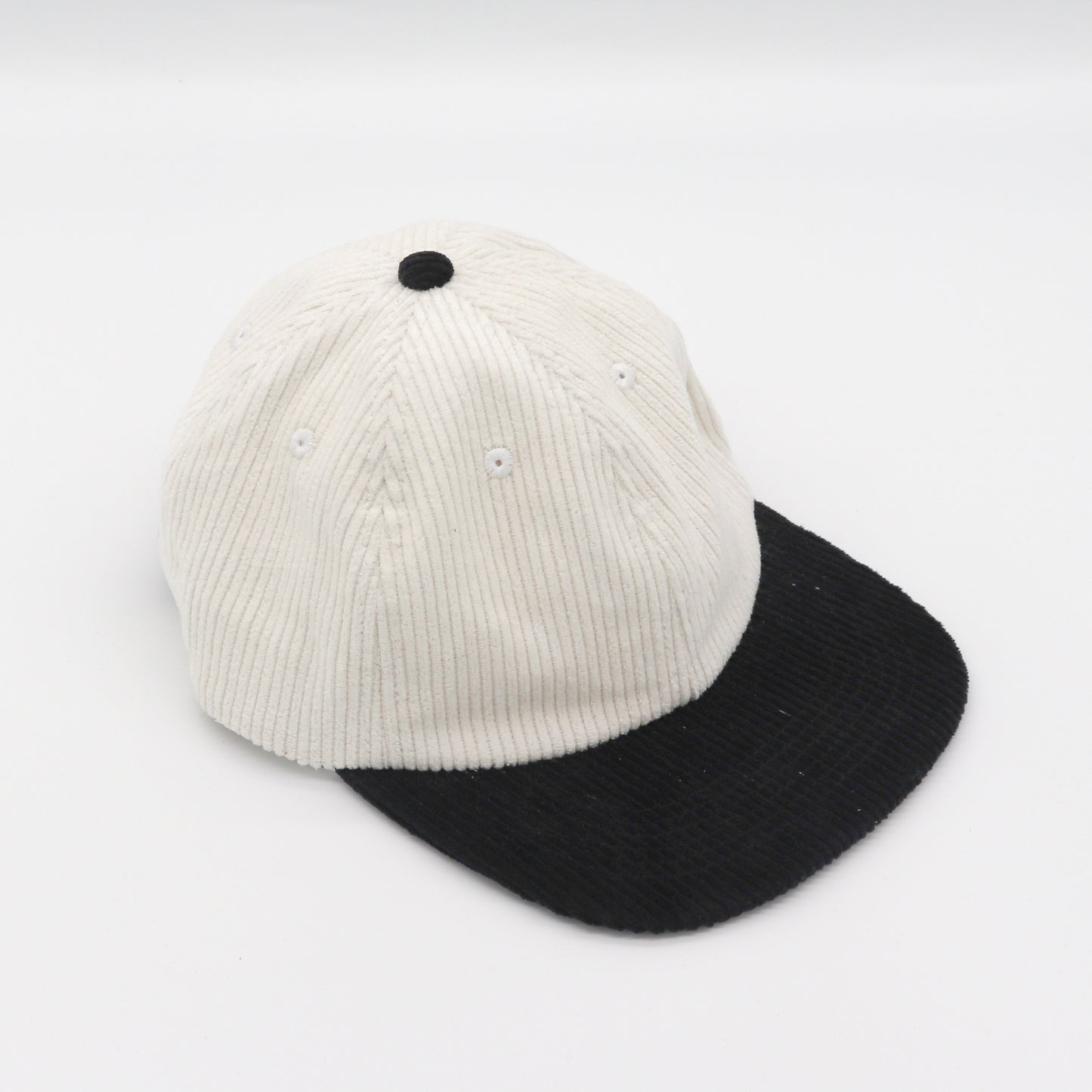 Corduroy Two-Tone 6 Panel - Black