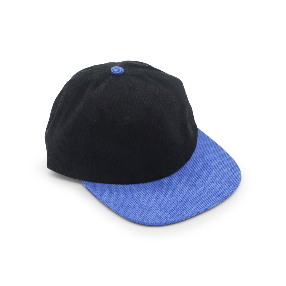 Corduroy Two-Tone 6 Panel - Black & Royal Blue