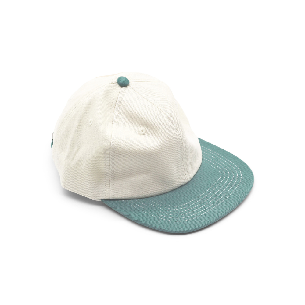 Cotton Two-Tone 6 Panel - Green Contrast Stitched