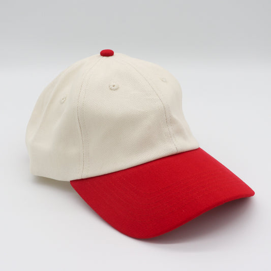 Cotton Two-Tone Dad Hat - Red