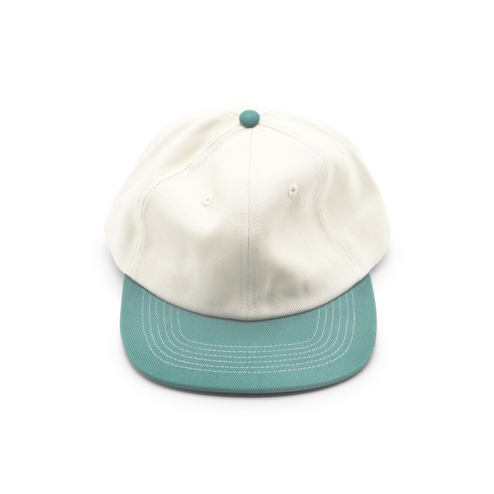 Cotton Two-Tone 6 Panel - Green Contrast Stitched
