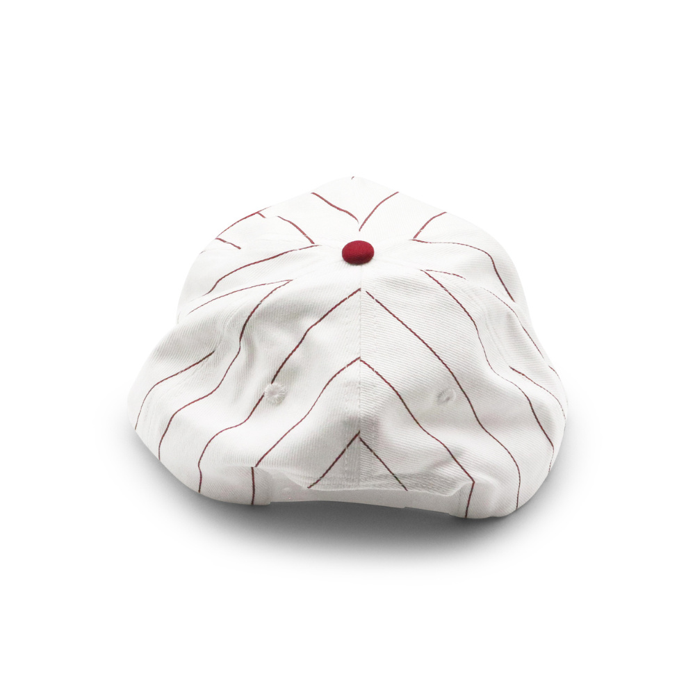 Cotton Two-Tone 5 Panel - Burgundy Pin Stripe