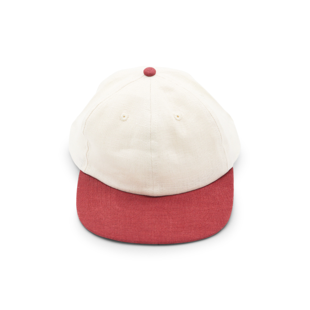 Hemp Two-Tone 6 Panel - Off-White & Burgundy
