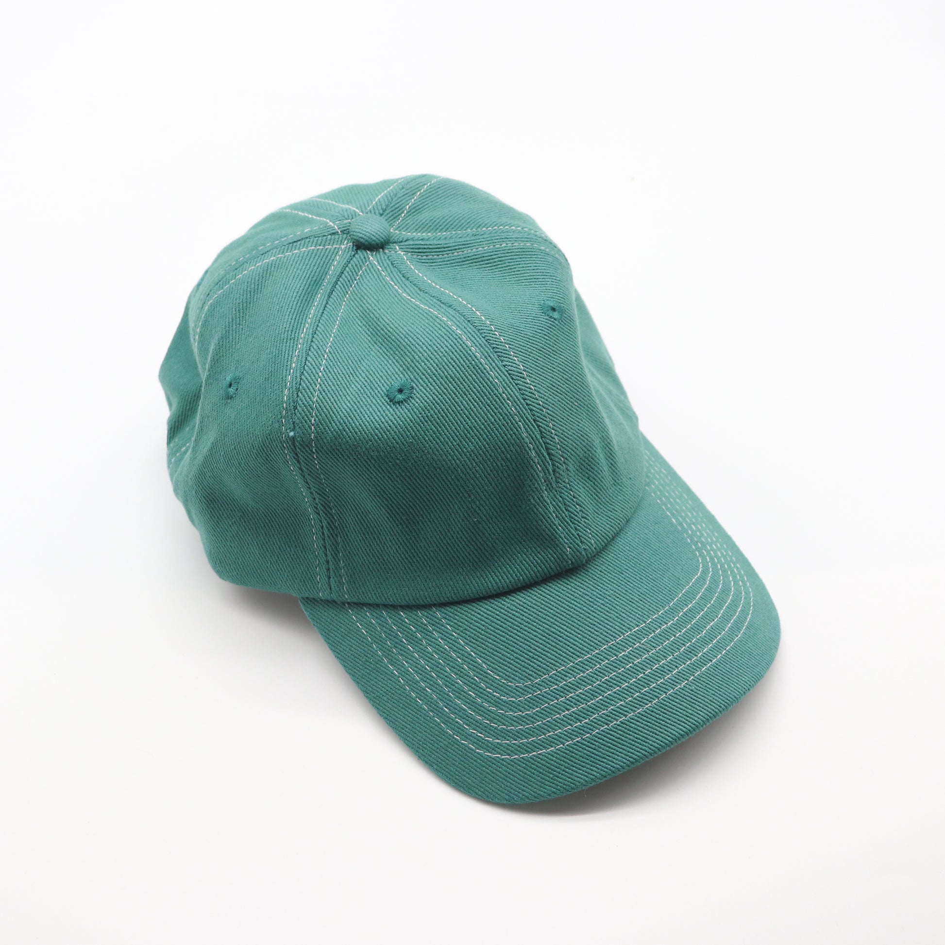 Cotton Dad Hat - Green Contrast Stitched