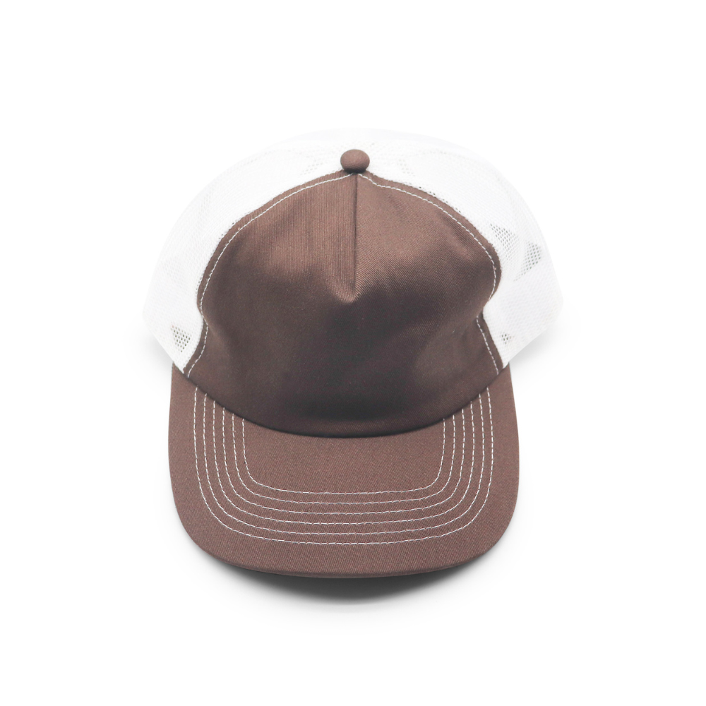 5 Panel Trucker - White & Brown