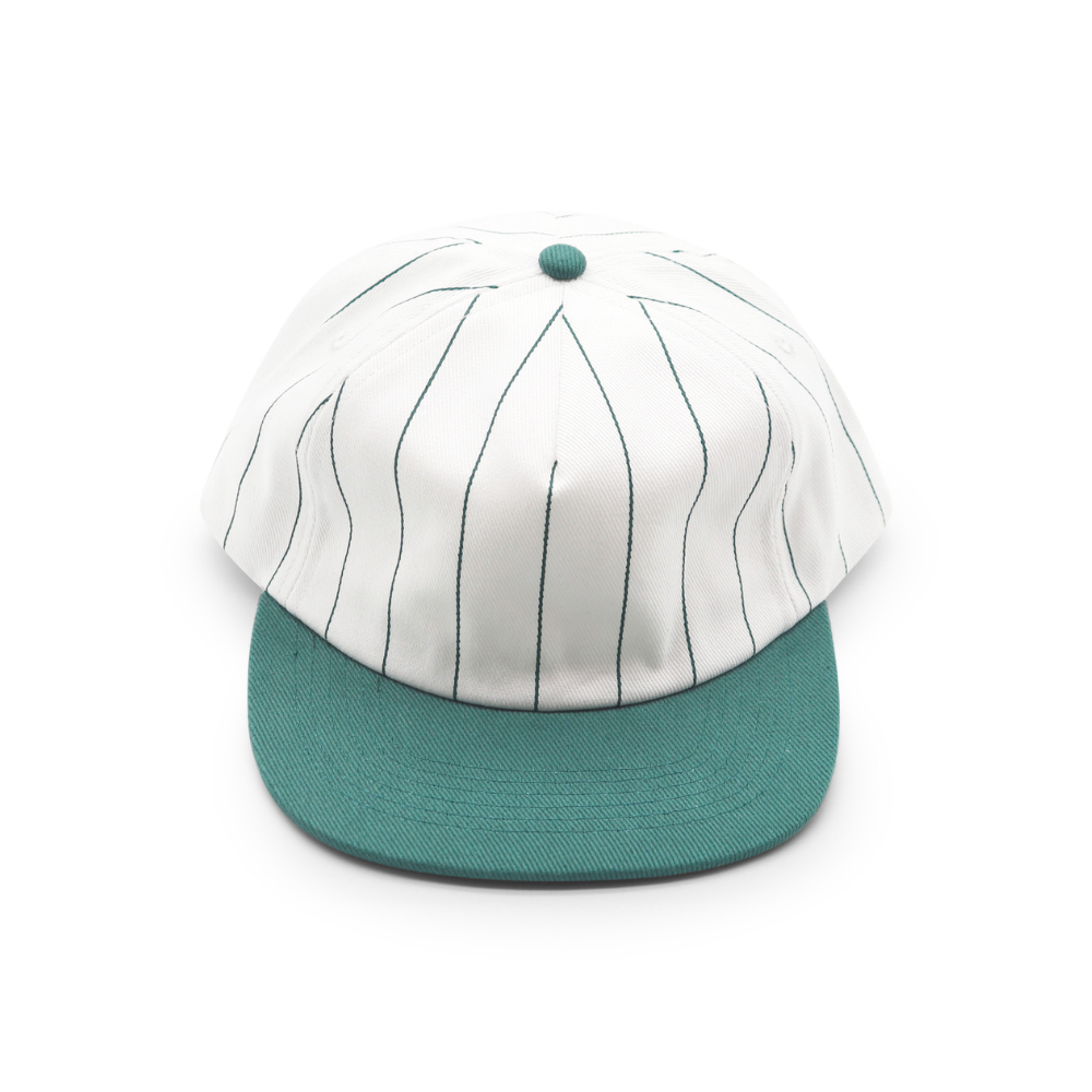 Cotton Two-Tone 5 Panel - Green Pin Stripe