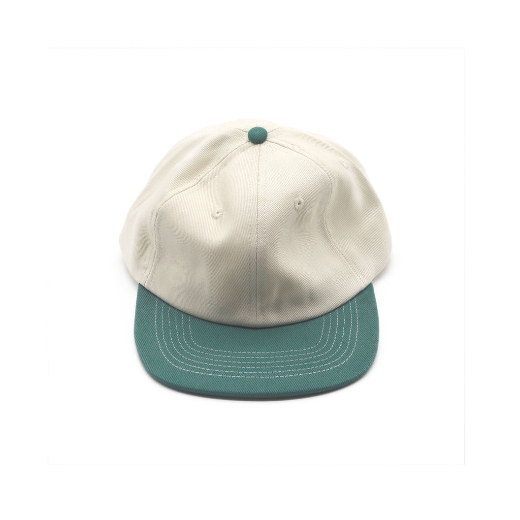 Cotton Two-Tone 6 Panel - Green Contrast Stitched