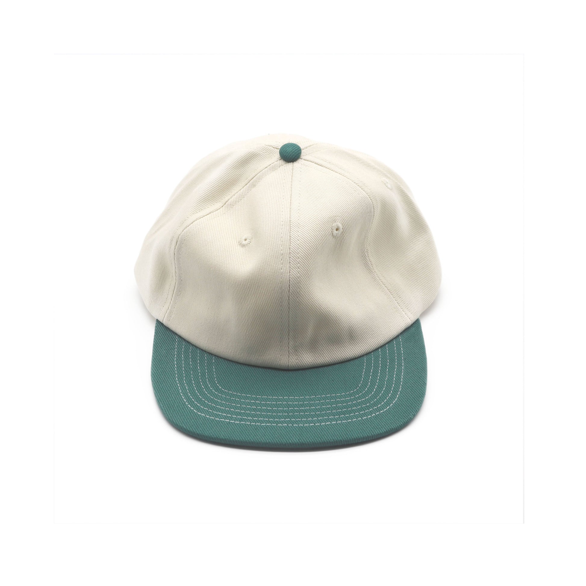 Cotton Two-Tone 6 Panel - Green Contrast Stitched