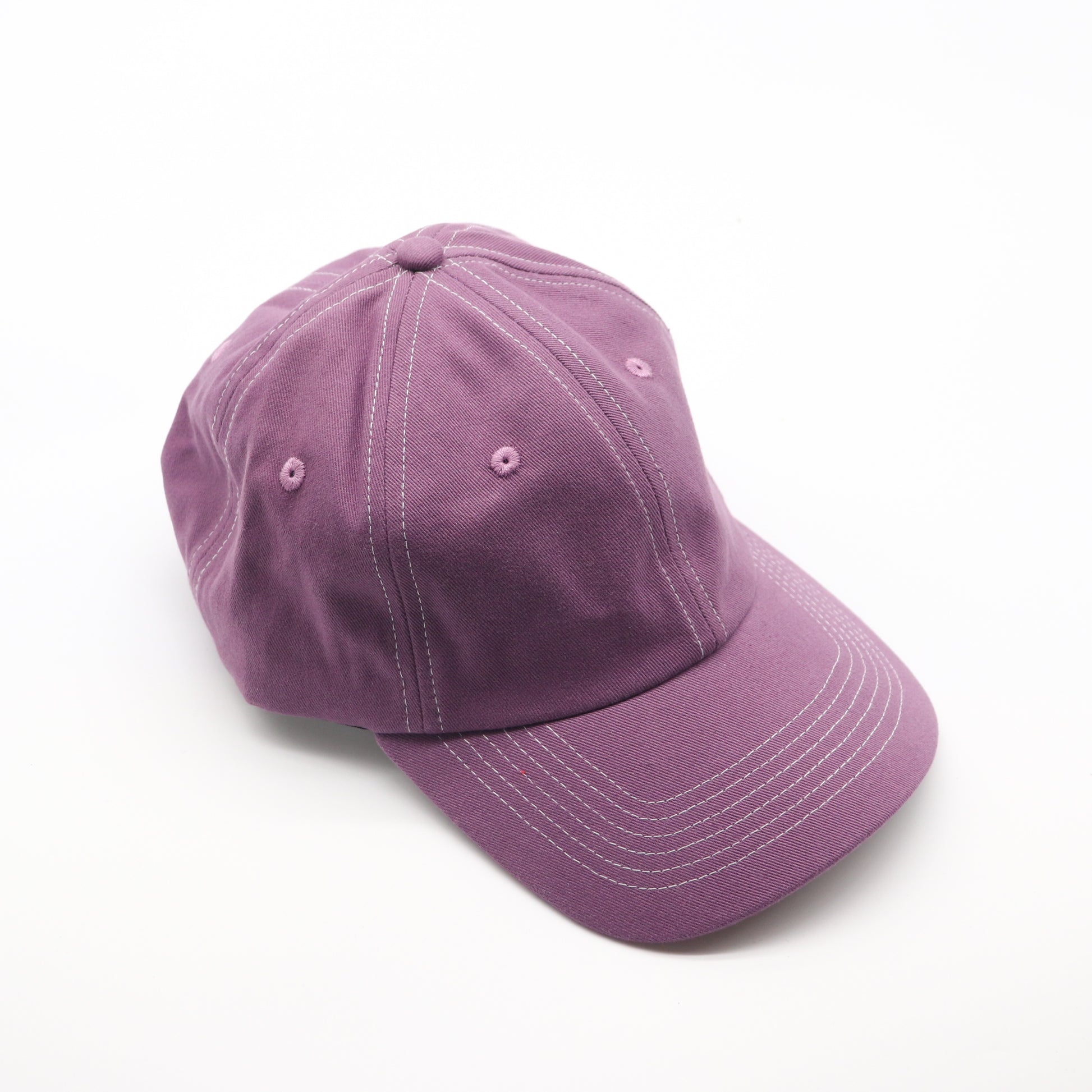 Cotton Dad Hat - Purple Contrast Stitched