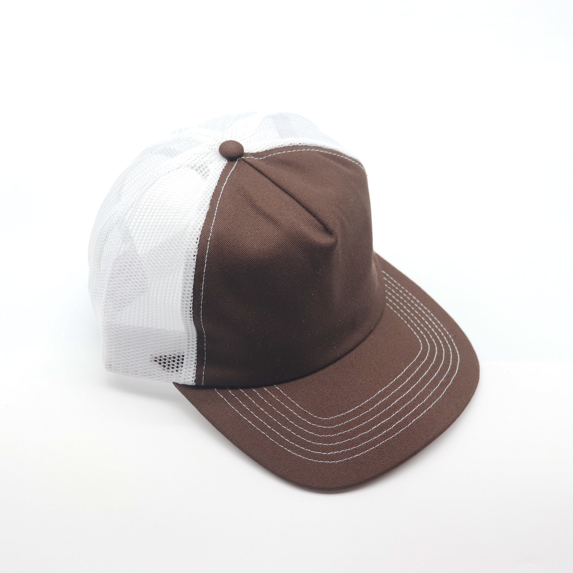 5 Panel Trucker - White & Brown
