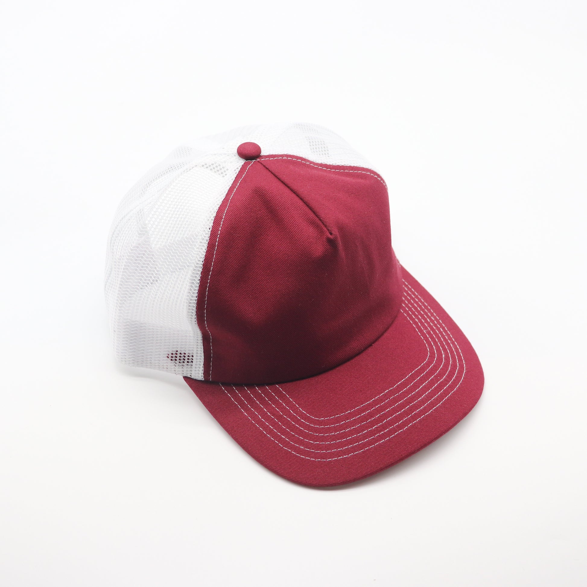 5 Panel Trucker - White & Burgundy