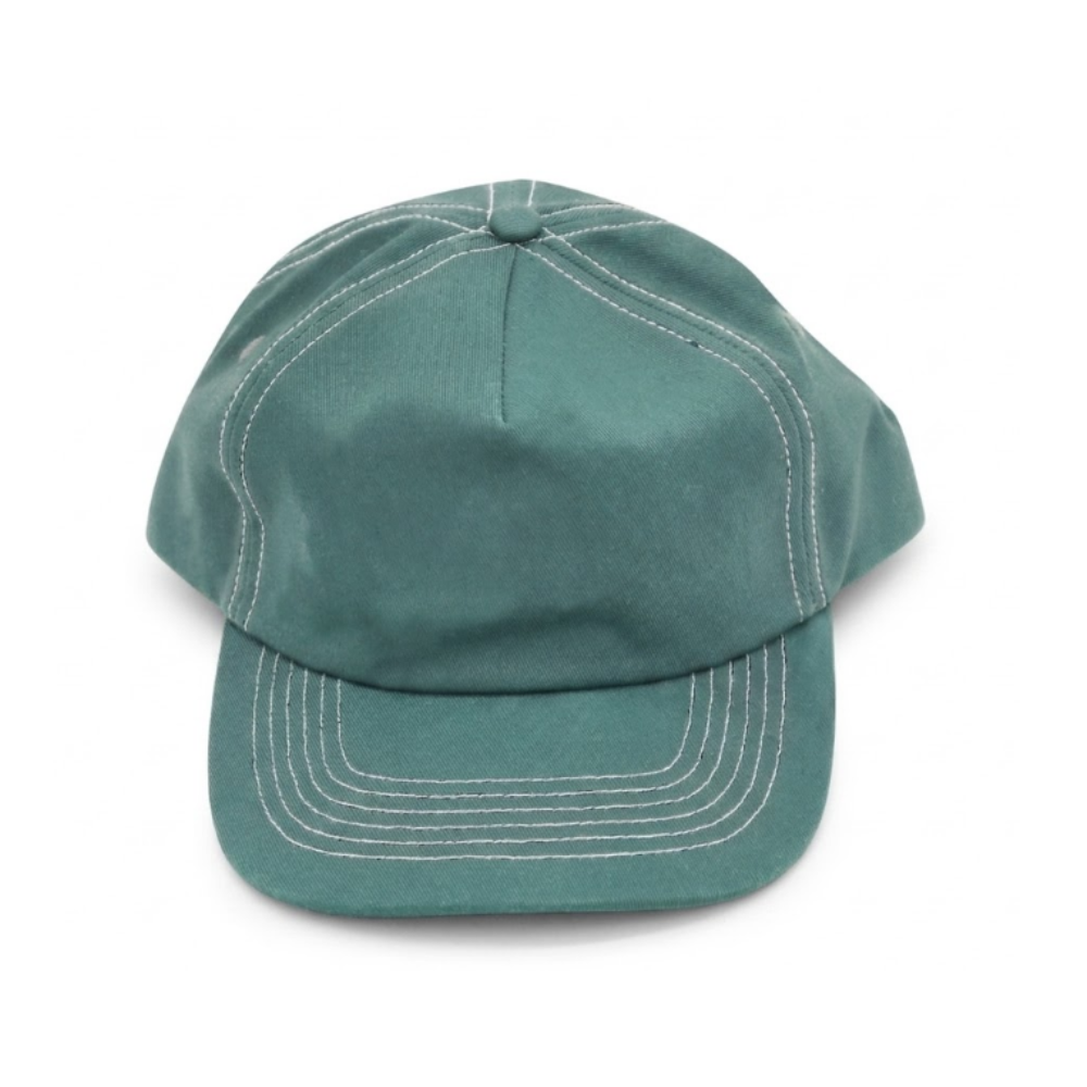 Cotton 5 Panel - Green Contrast Stitched