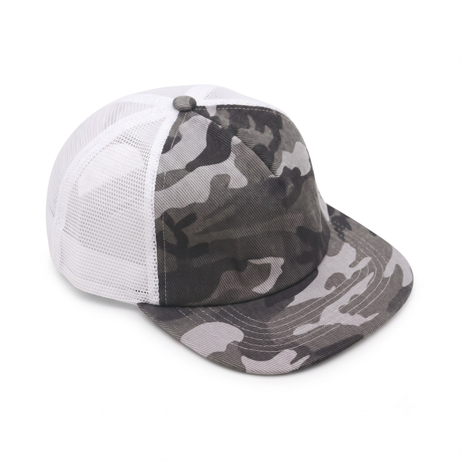 Cotton Camo 5 Panel Trucker - Shadow