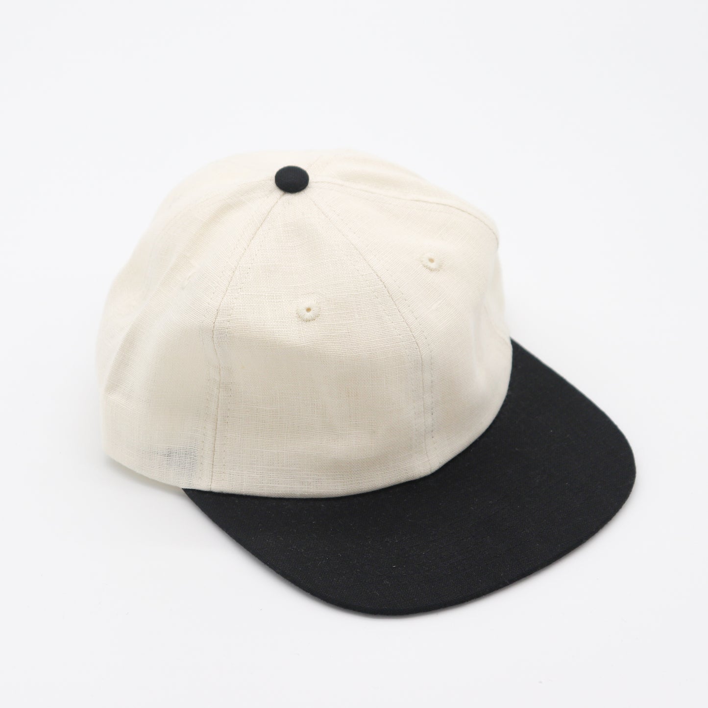 Hemp Two-Tone 6 Panel - Off-White & Black